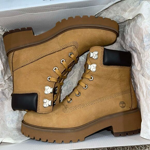 Timberland Women's Carnaby Cool 6-Inch Lace-Up Boots Wheat, Size 8 (New) - Picture 2 of 16